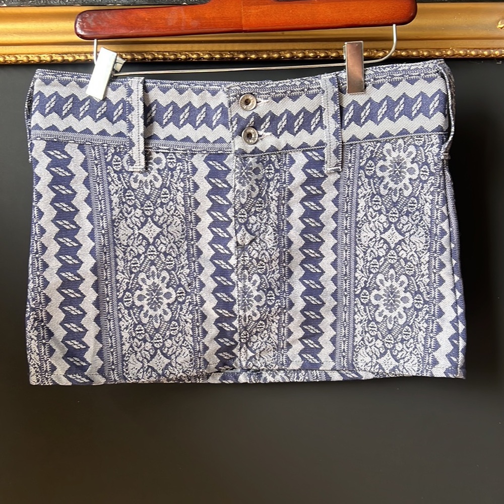 RARE JNCO Girlie Stuff mini mini in patterned denim. One of a kind sample 1998!
